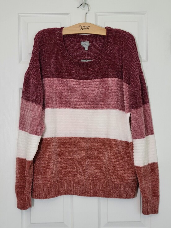 Berkley Jensen Sweaters - NWT Plush Chenille Colorblock Striped Cozy Sweater Plus Size XXL